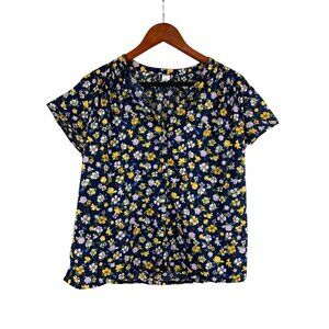 Old Navy Womens Floral Print Blouse S Cotton & Modal Blend